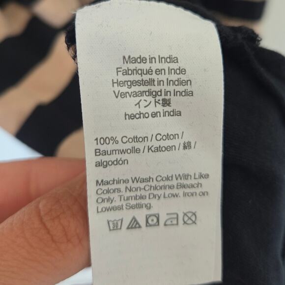 J. Crew Striped Black and Tan T- Shirt Midi Dress Small NWT - Picture 6 of 7